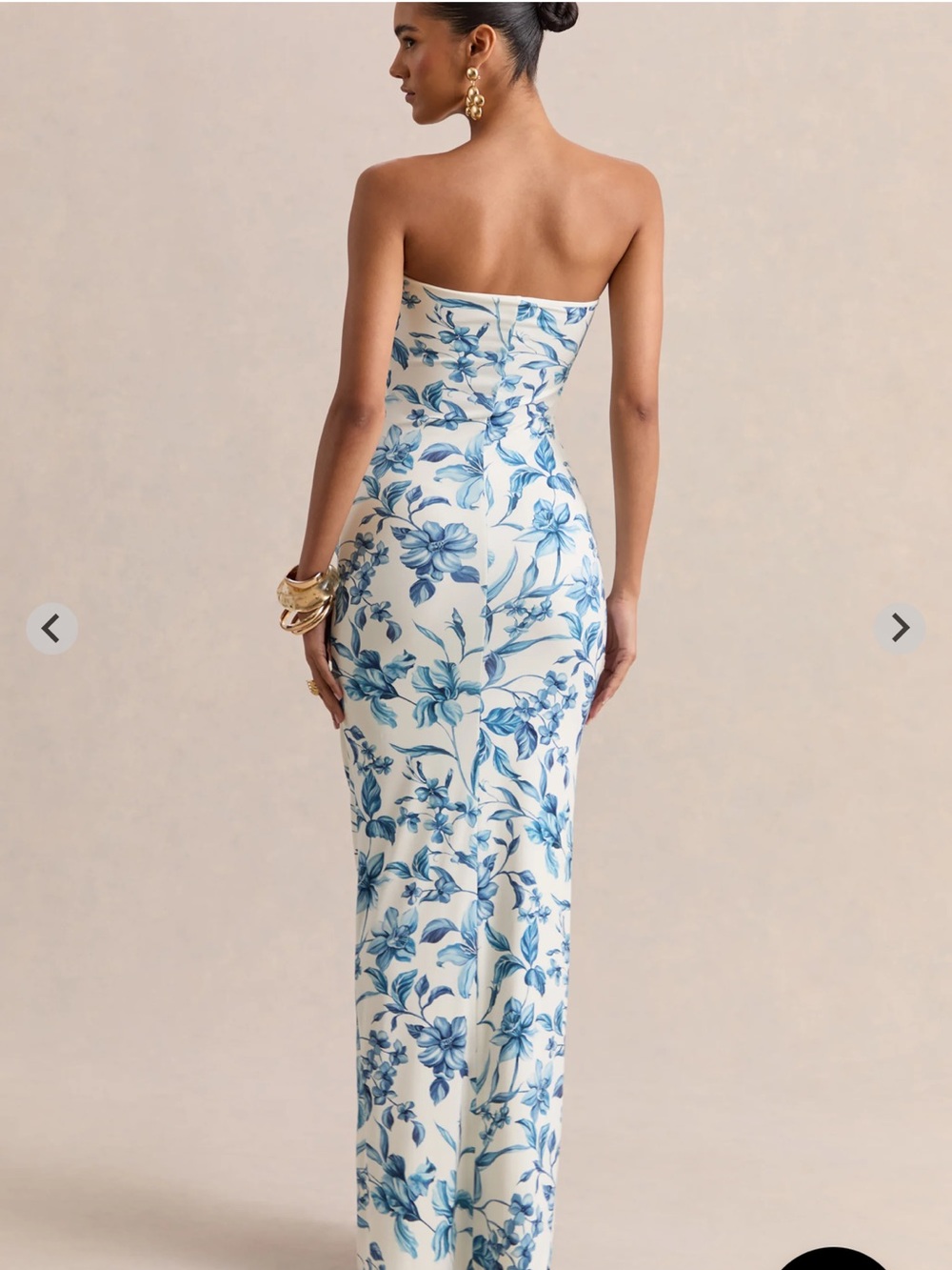 Club L London Ali Dress in Blue Porcelain Print Size 4 (small) - Picture 2 of 7